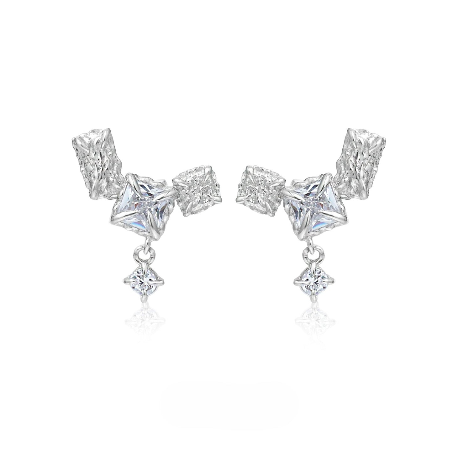 1STXULIE - Crushed Stones Series Stud Earrings