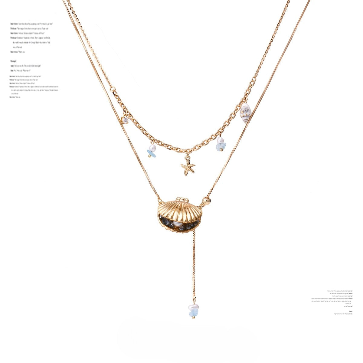 SUMIYAKI - Ocean Shell Series Gold Shell Double-Layer Necklace