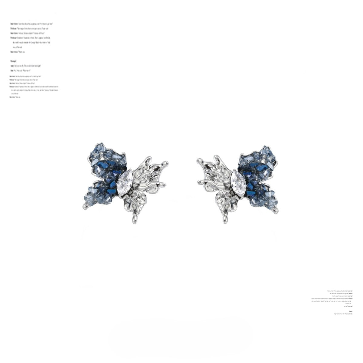 SUMIYAKI - Crushed Diamond Ice Butterfly Earrings – Stud & Clip-On