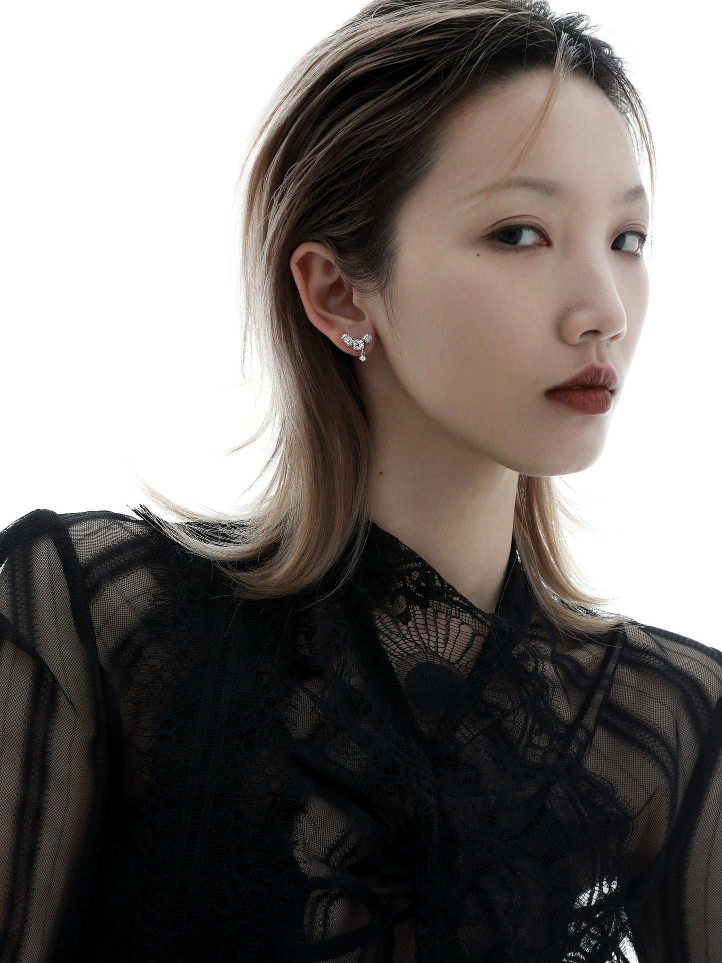 1STXULIE - Crushed Stones Series Stud Earrings