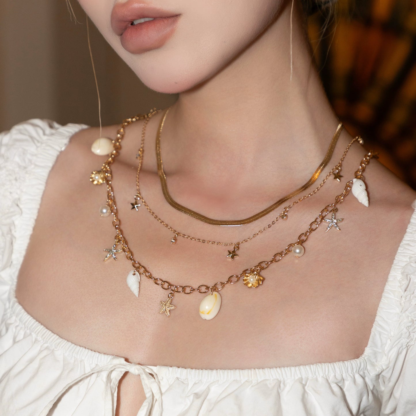CIYA VENI - Baroque Layered Shell Waist Chains/Necklaces