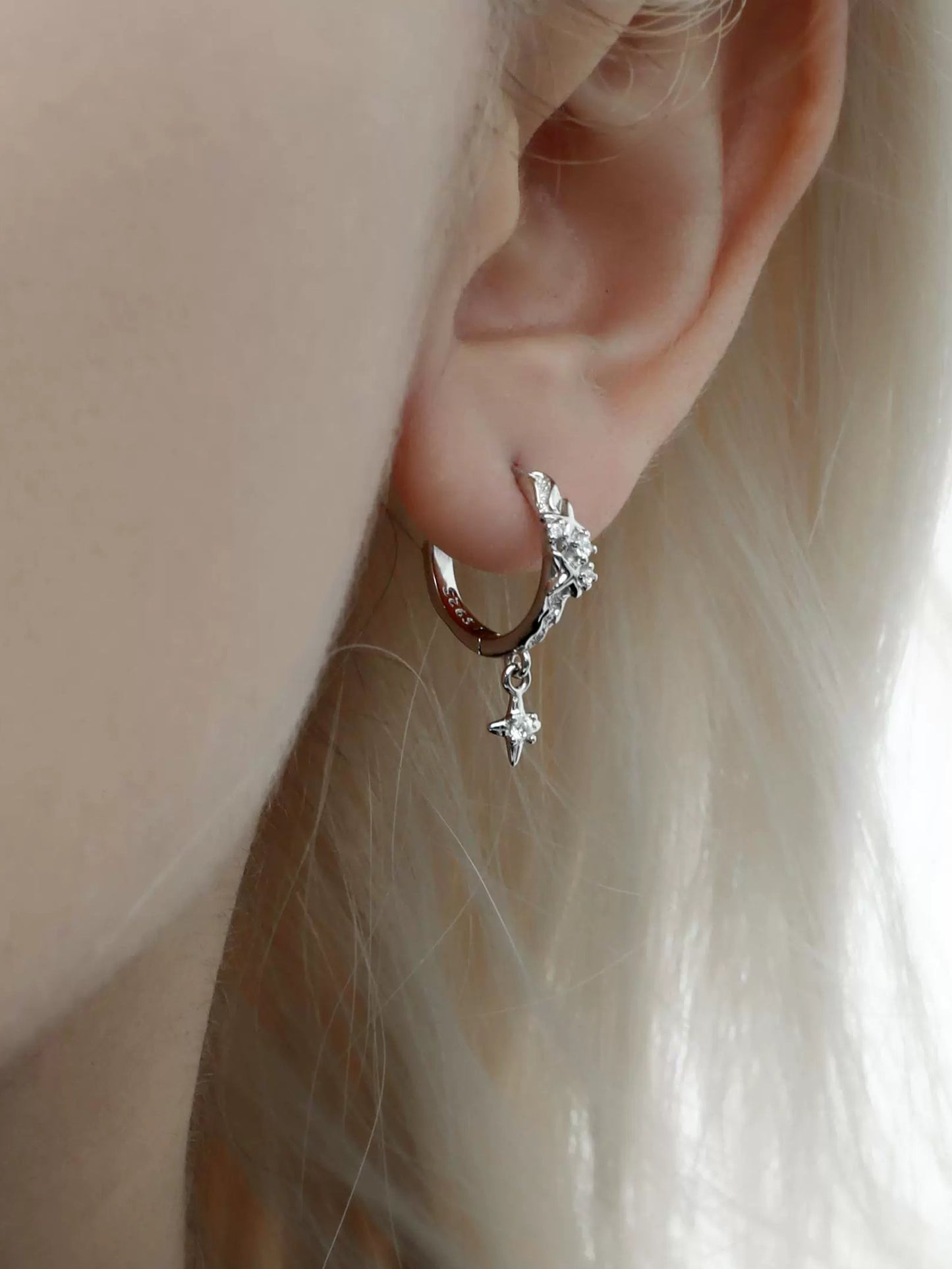 1STXULIE - Crushed Stones Series Huggie Earrings