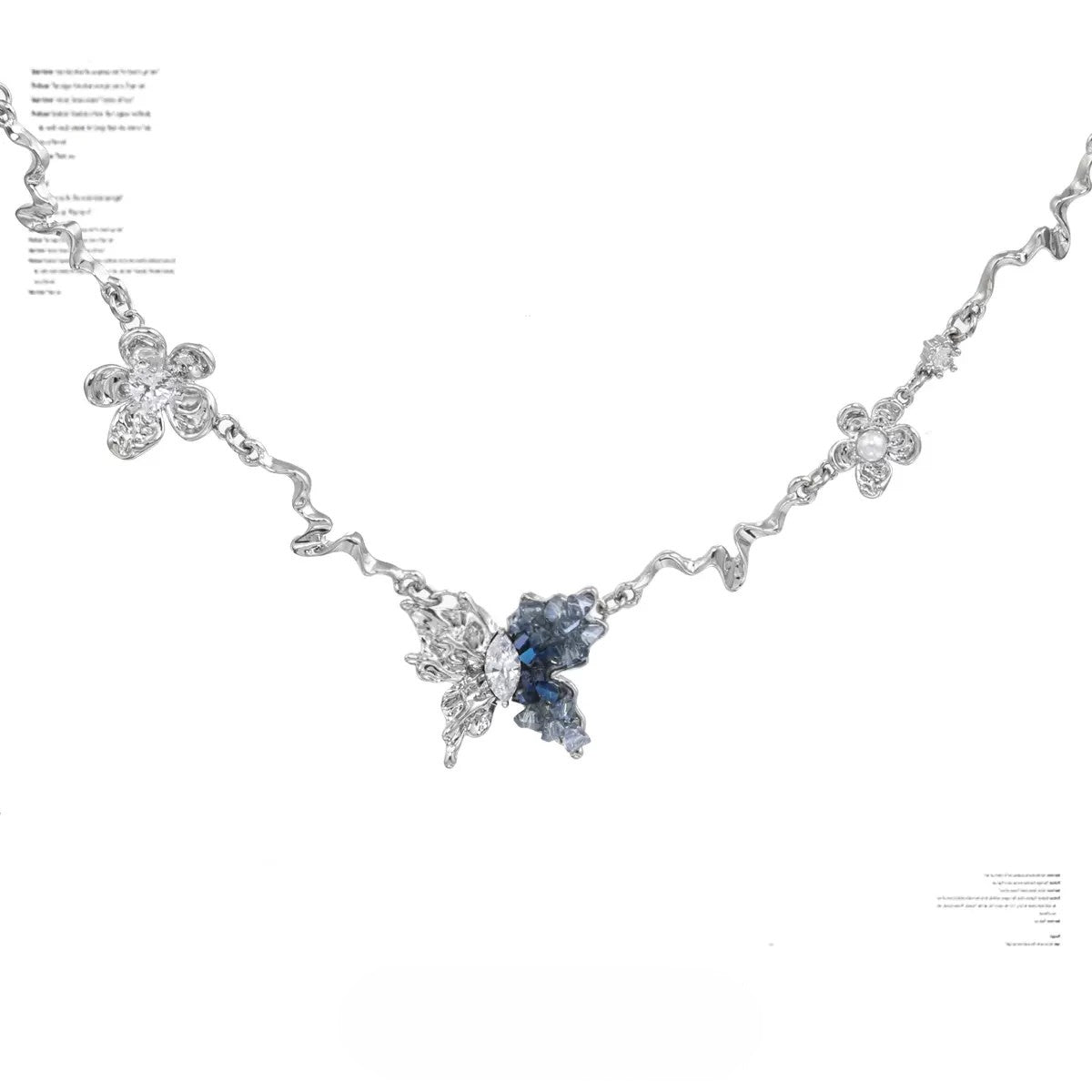 SUMIYAKI - Crushed Diamond Ice Butterfly Clavicle Necklace