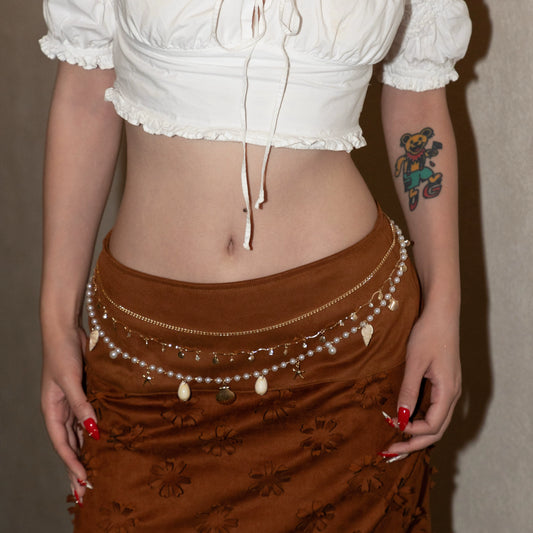 CIYA VENI - Baroque Pearl & Shell Waist Chains/Necklaces