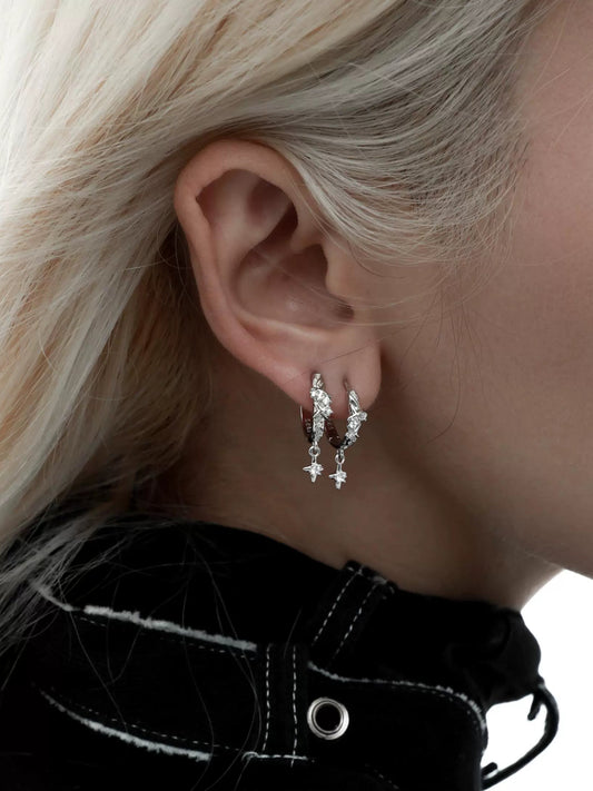 1STXULIE - Crushed Stones Series Huggie Earrings