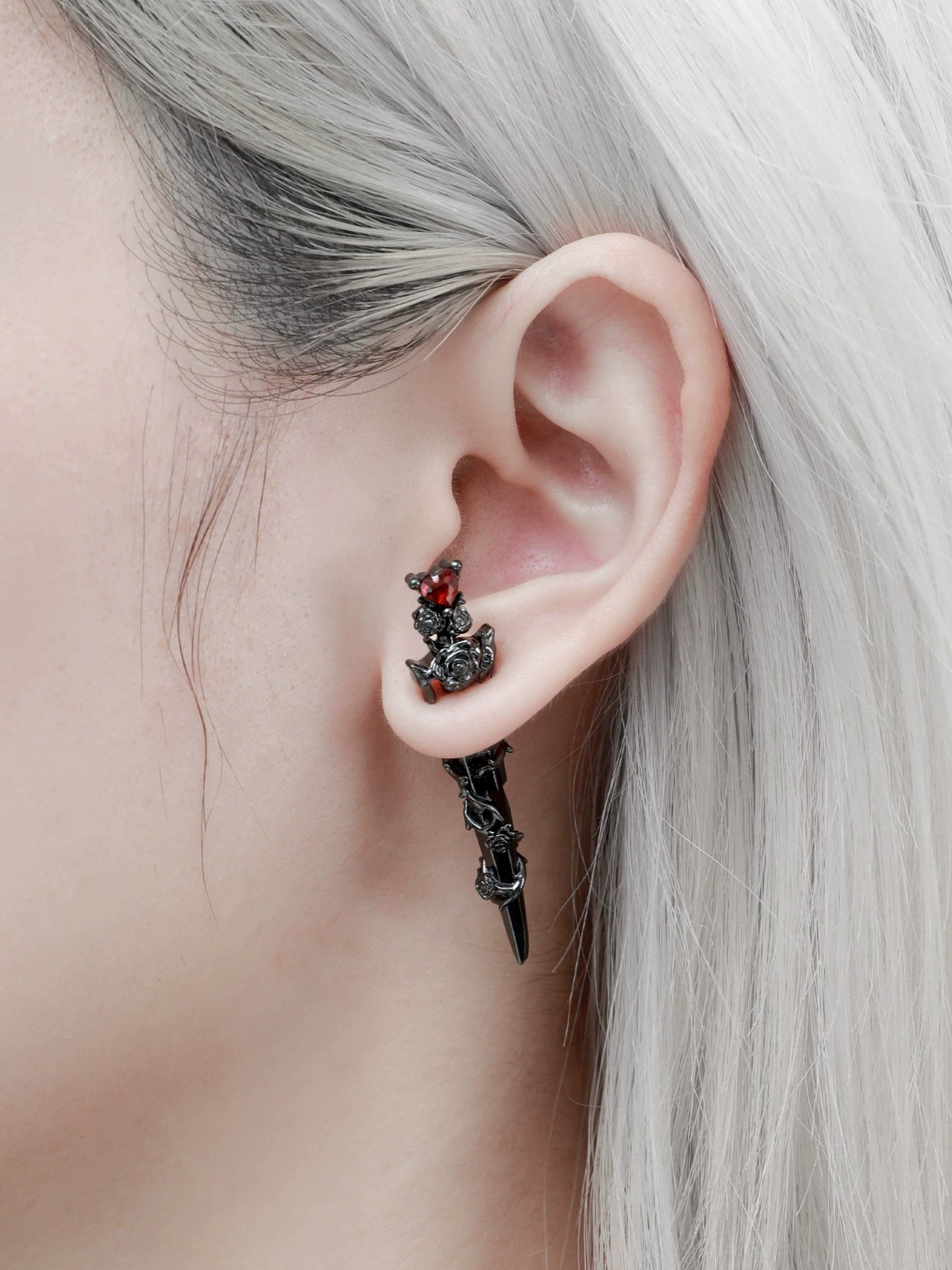 1STXULIE - Forbidden Rose Piercing Stud Earrings