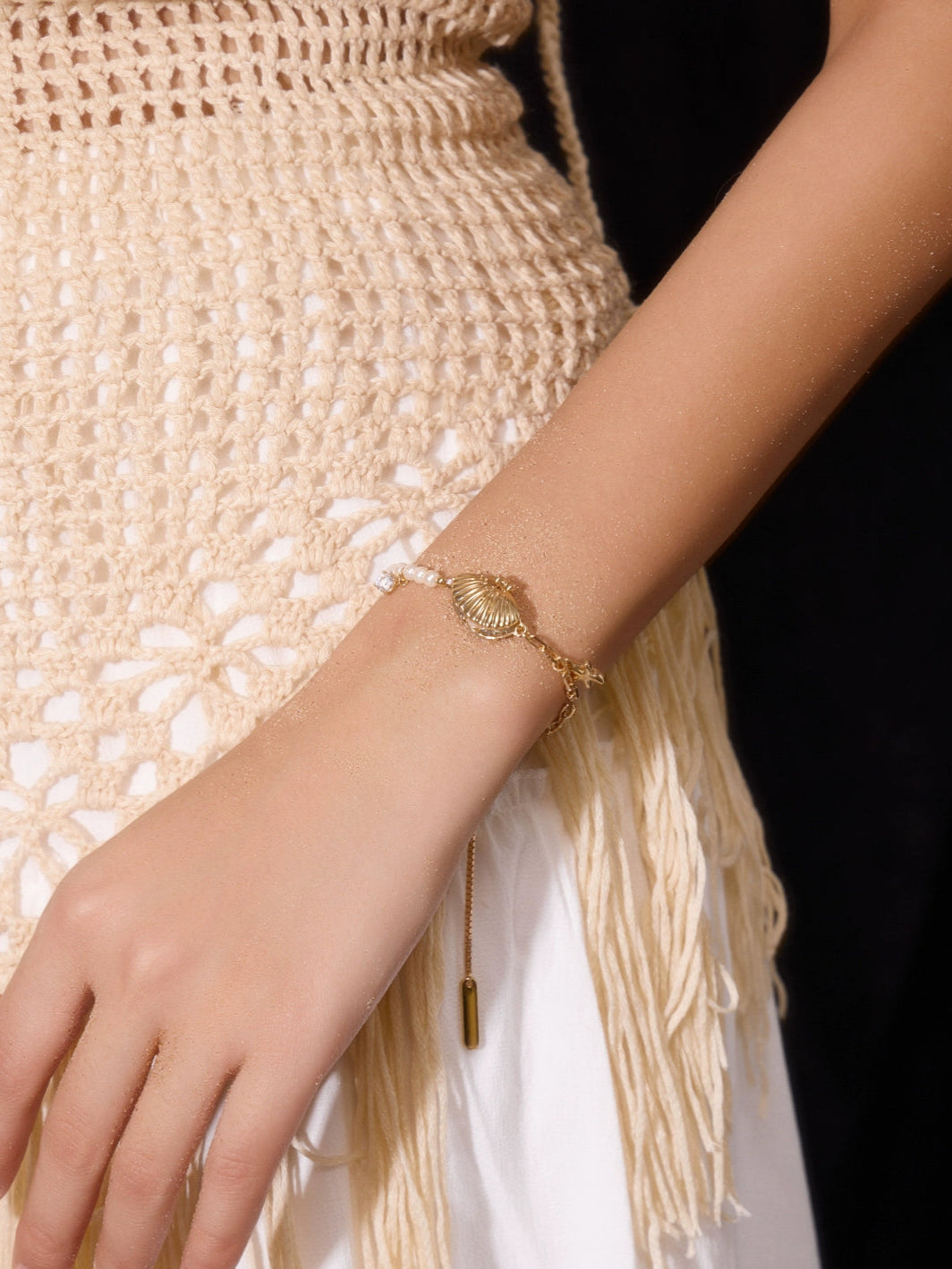 SUMIYAKI - Ocean Shell Series Gold Shell & Glass Pearl Bracelet