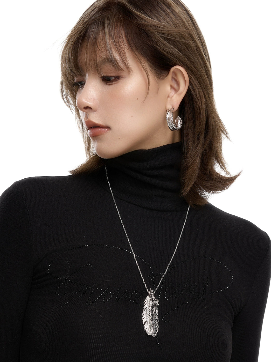 SUMIYAKI - Feather Series Hoop Earrings
