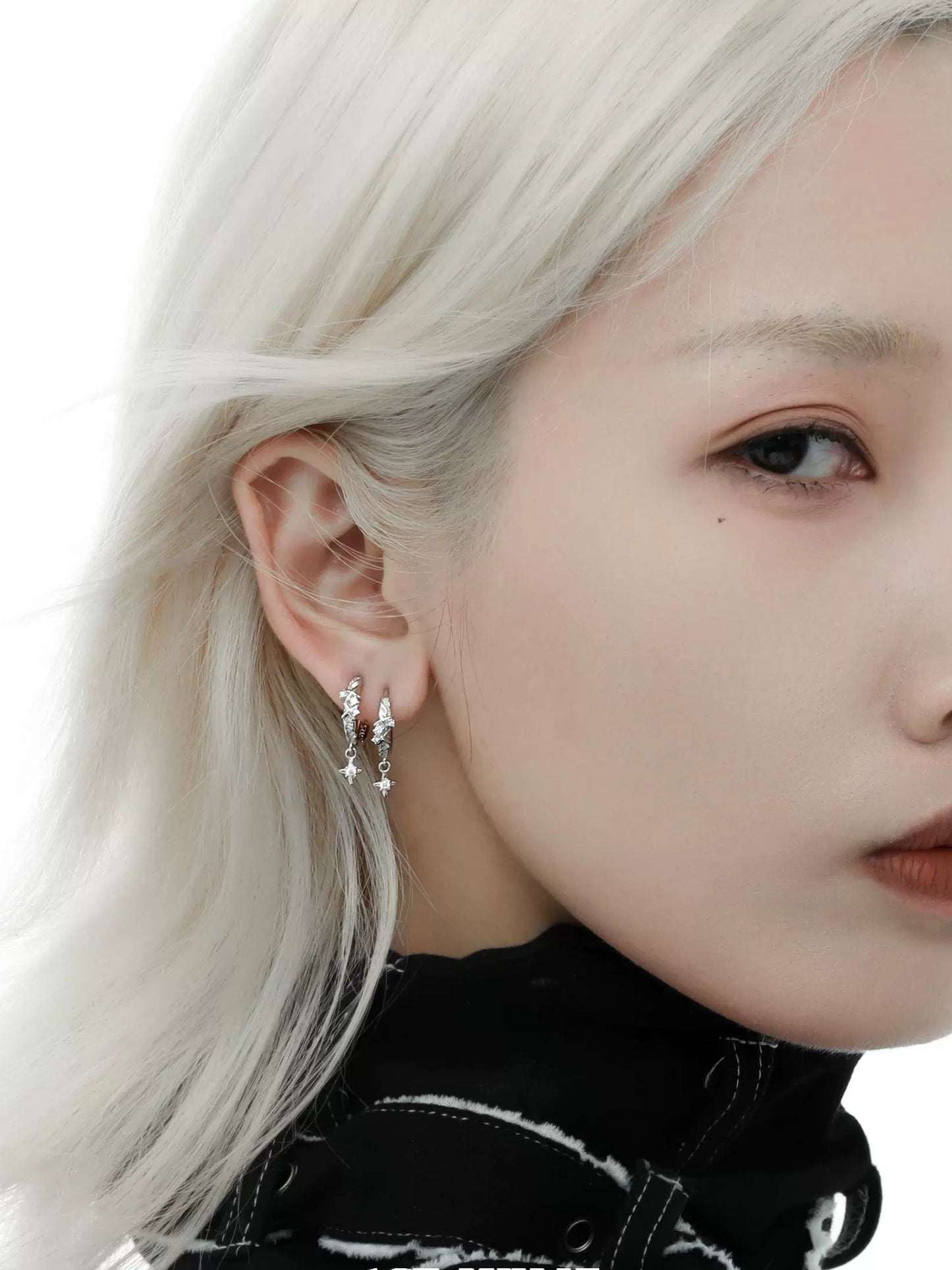1STXULIE - Crushed Stones Series Huggie Earrings