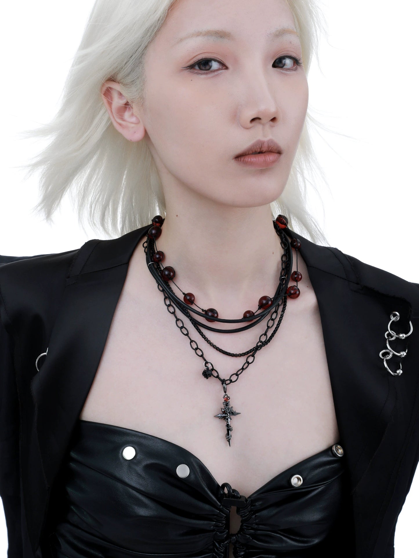 1STXULIE - Forbidden Rose Double-Layer Necklace