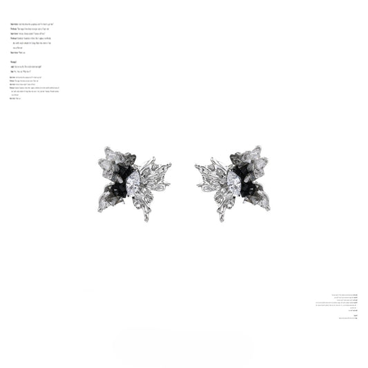 SUMIYAKI - Crushed Diamond Ice Butterfly Earrings – Stud & Clip-On