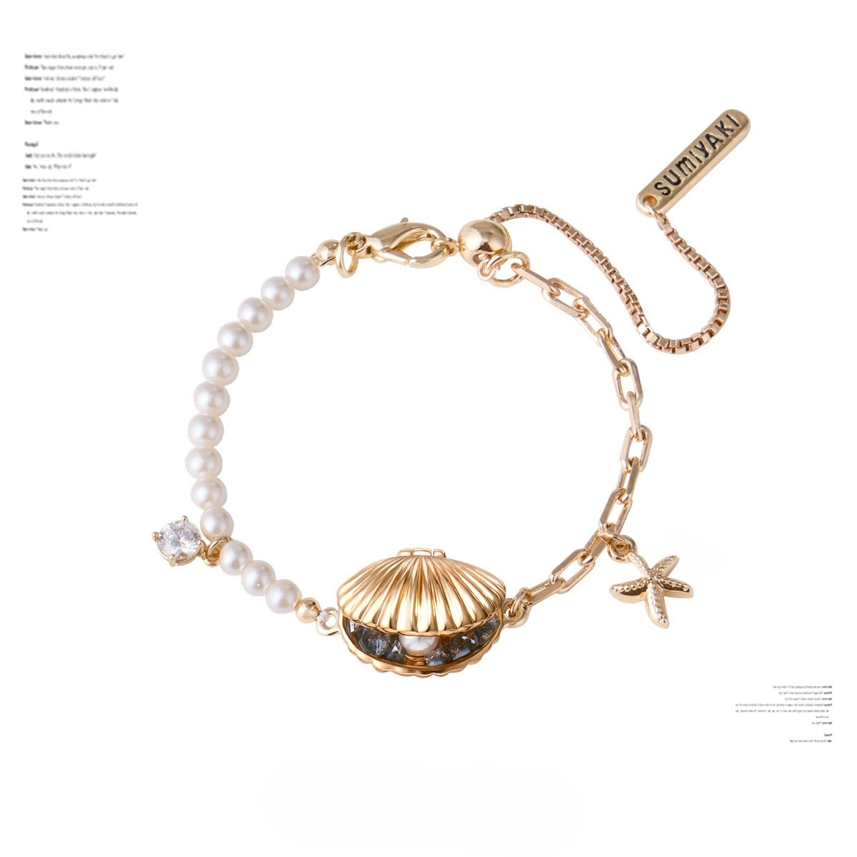 SUMIYAKI - Ocean Shell Series Gold Shell & Glass Pearl Bracelet