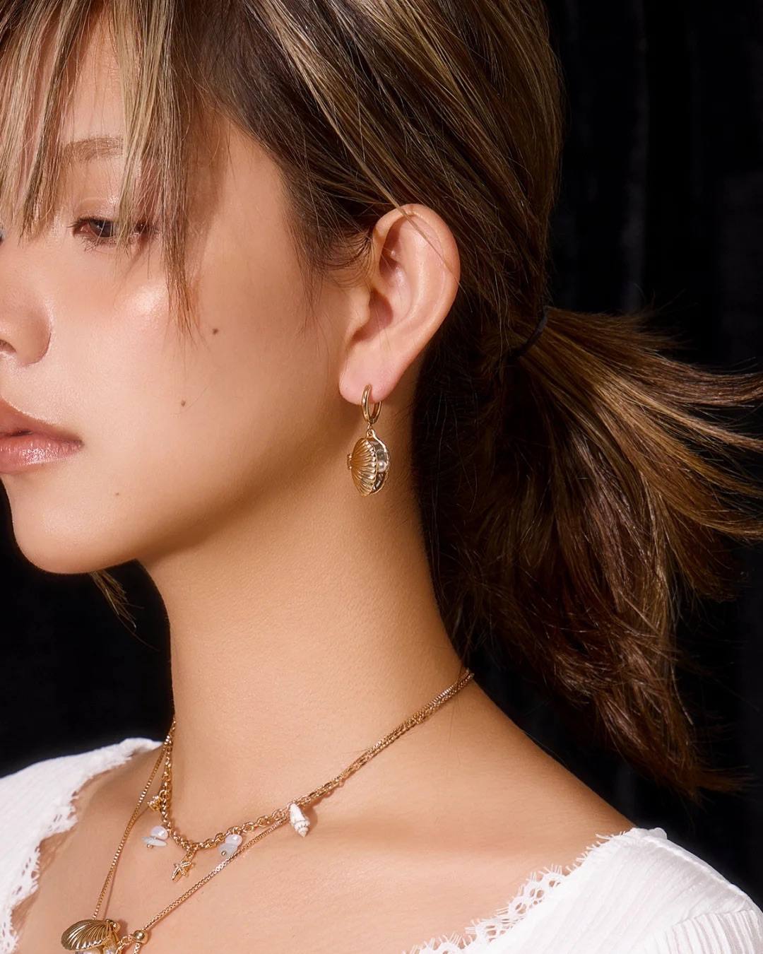 SUMIYAKI - Ocean Shell Series Pearl Earrings