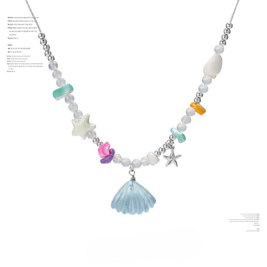 SUMIYAKI - Fortune Sea Stone Series Aquamarine Crystal Necklace