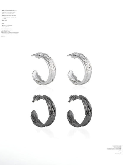 SUMIYAKI - Feather Series Hoop Earrings