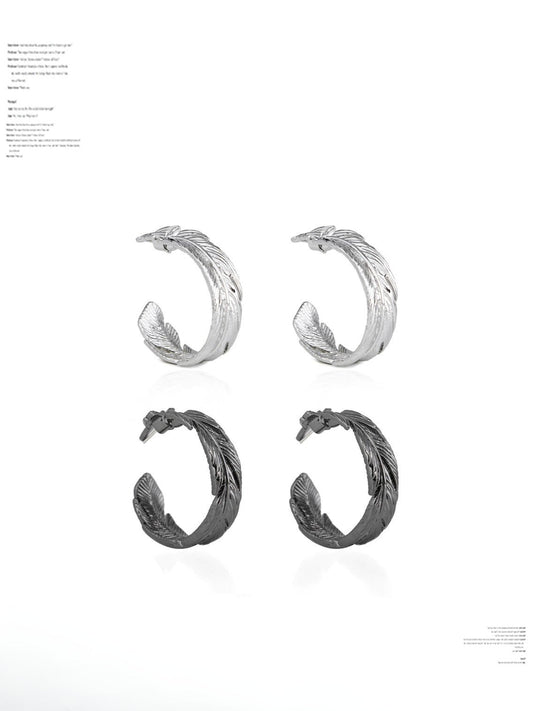 SUMIYAKI - Feather Series Hoop Earrings