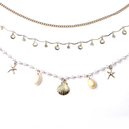 CIYA VENI - Baroque Pearl & Shell Waist Chains/Necklaces