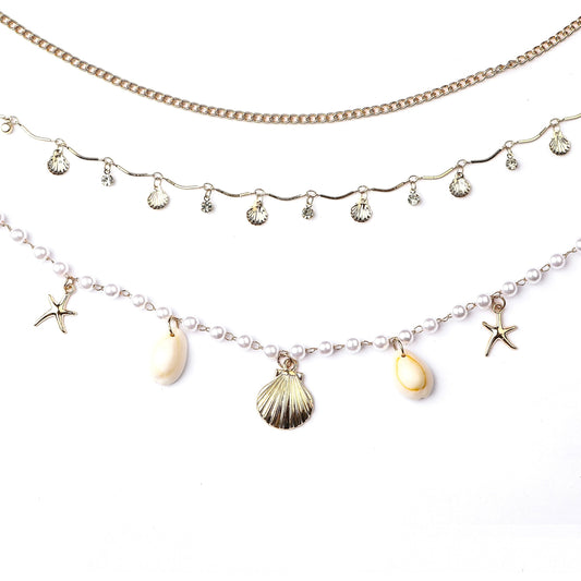CIYA VENI - Baroque Pearl & Shell Waist Chains/Necklaces