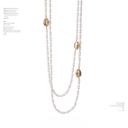 SUMIYAKI - Ocean Shell Series Long Shell & Pearl Necklace