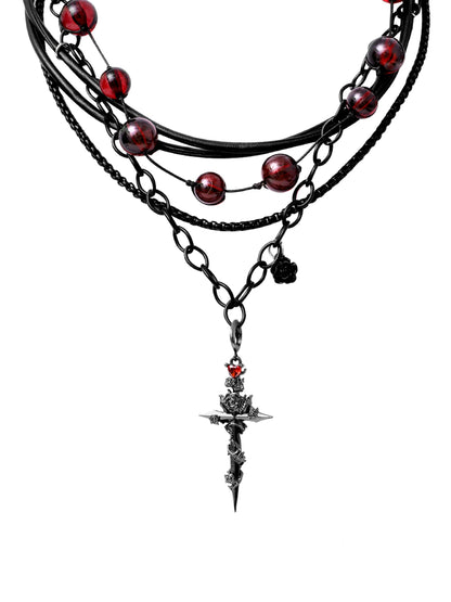 1STXULIE - Forbidden Rose Double-Layer Necklace