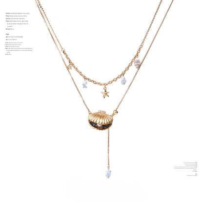 SUMIYAKI - Ocean Shell Series Gold Shell Double-Layer Necklace