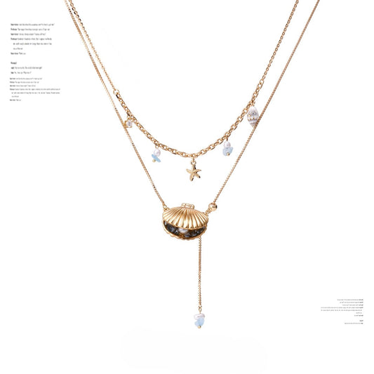 SUMIYAKI - Ocean Shell Series Gold Shell Double-Layer Necklace