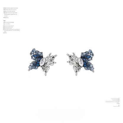 SUMIYAKI - Crushed Diamond Ice Butterfly Earrings – Stud & Clip-On