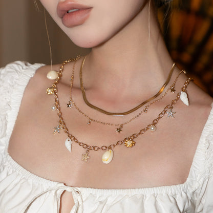 CIYA VENI -  Baroque Layered Shell Waist Chains/Necklaces