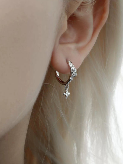 1STXULIE - Crushed Stones Series Huggie Earrings