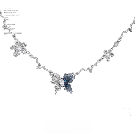 SUMIYAKI - Crushed Diamond Ice Butterfly Clavicle Necklace