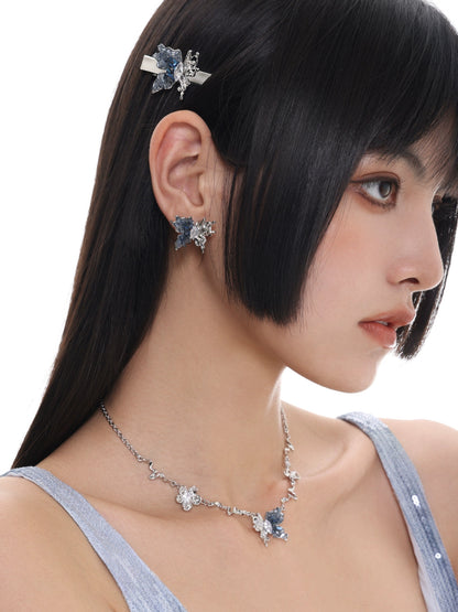 SUMIYAKI - Crushed Diamond Ice Butterfly Clavicle Necklace