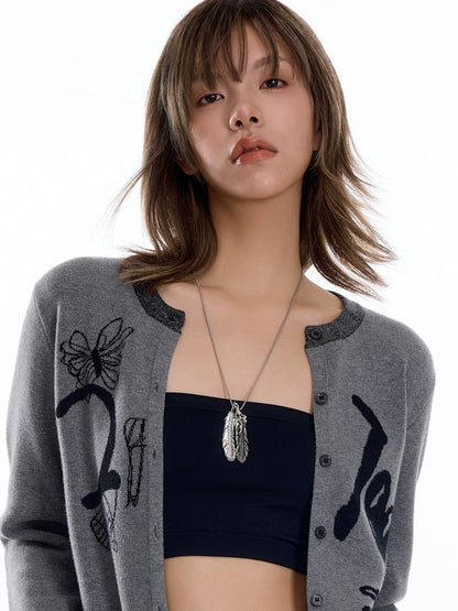 SUMIYAKI - Feather Series Black & White Layered Necklace