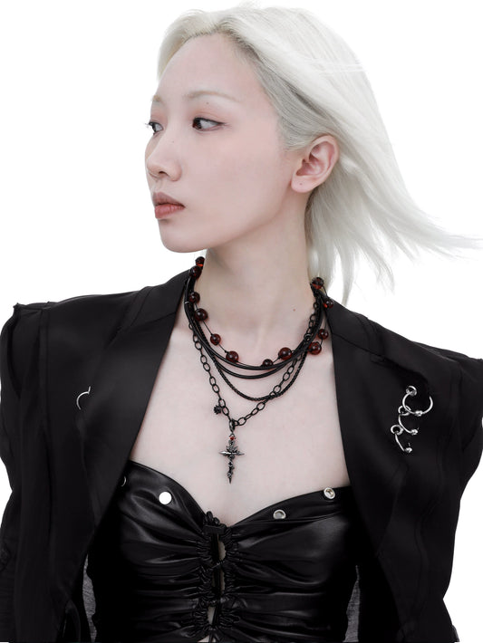 1STXULIE - Forbidden Rose Double-Layer Necklace