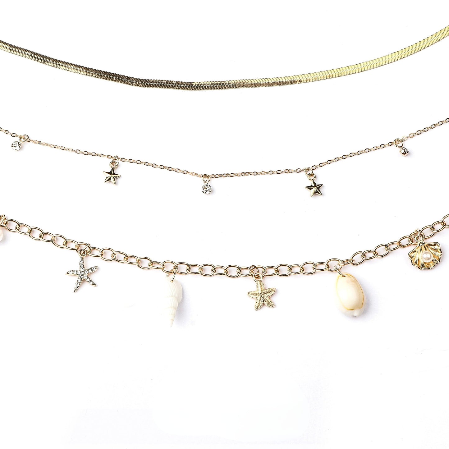 CIYA VENI -  Baroque Layered Shell Waist Chains/Necklaces